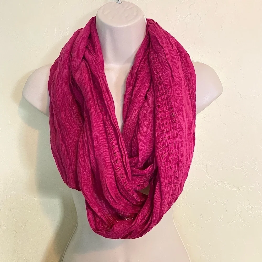 Infinity Circle Fashion Scarf Magenta Pink